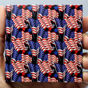 SilverTowne Natural Kraft Paper Gift Box with American Flag Pattern Box Sleeve